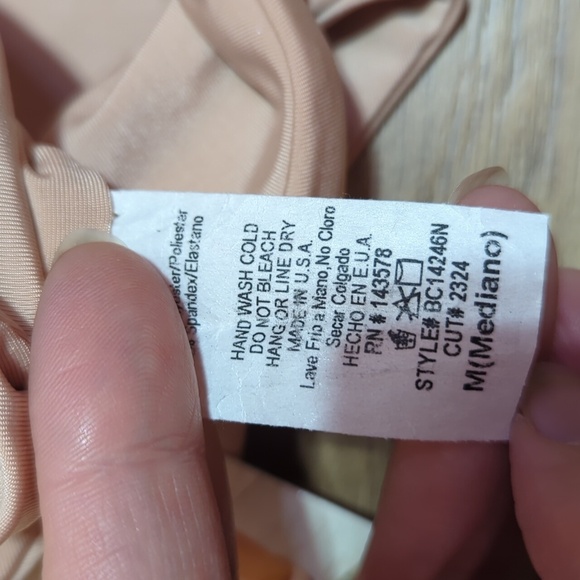 Naked Wardrobe Swim High Cut Tan Bikini Bottom M NWT - Picture 8 of 8